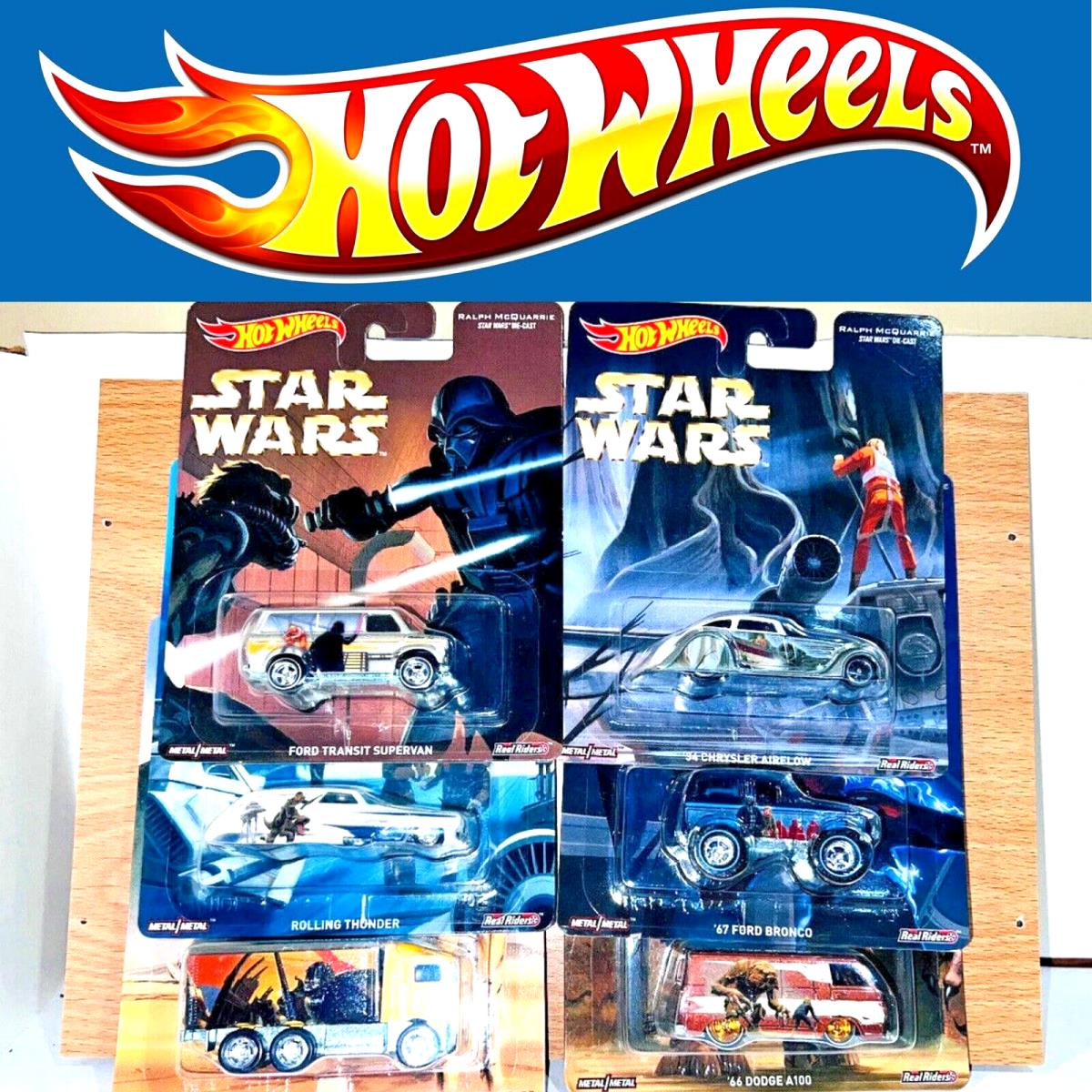 1/64 Diecast Car Star Wars Hot Wheels Pop Culture 2015 Set of 6 Cars Real Riders