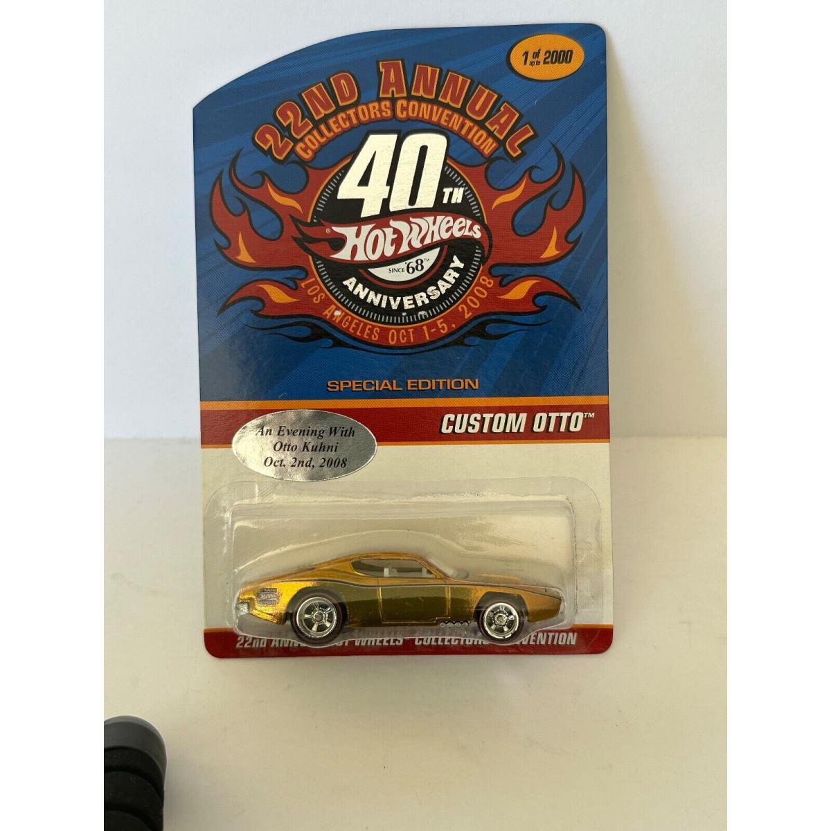 Hot Wheels 22nd Annual Collector`s Convention Custom Otto Gold W/sticker K56