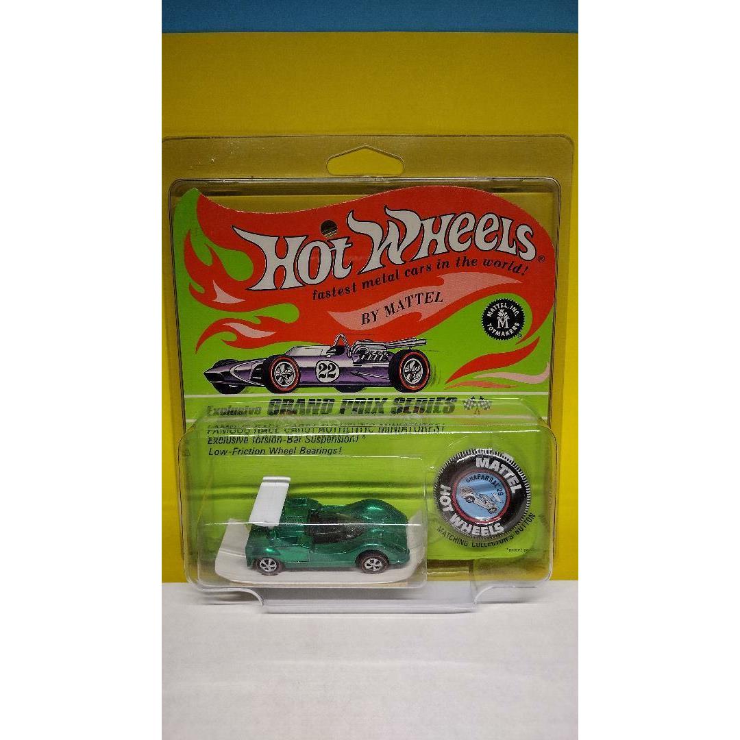 Hot Wheels Redline 1969 Chaparral IN Blister Usa Green Black Int Clear W/s