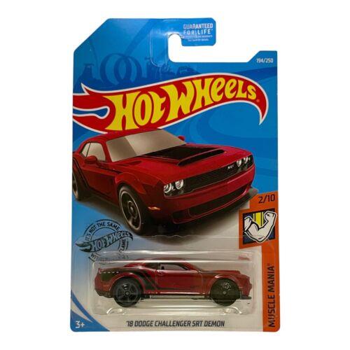 Wheel Error Hot Wheels `18 Dodge Challenger Srt Demon Red Muscle Mania