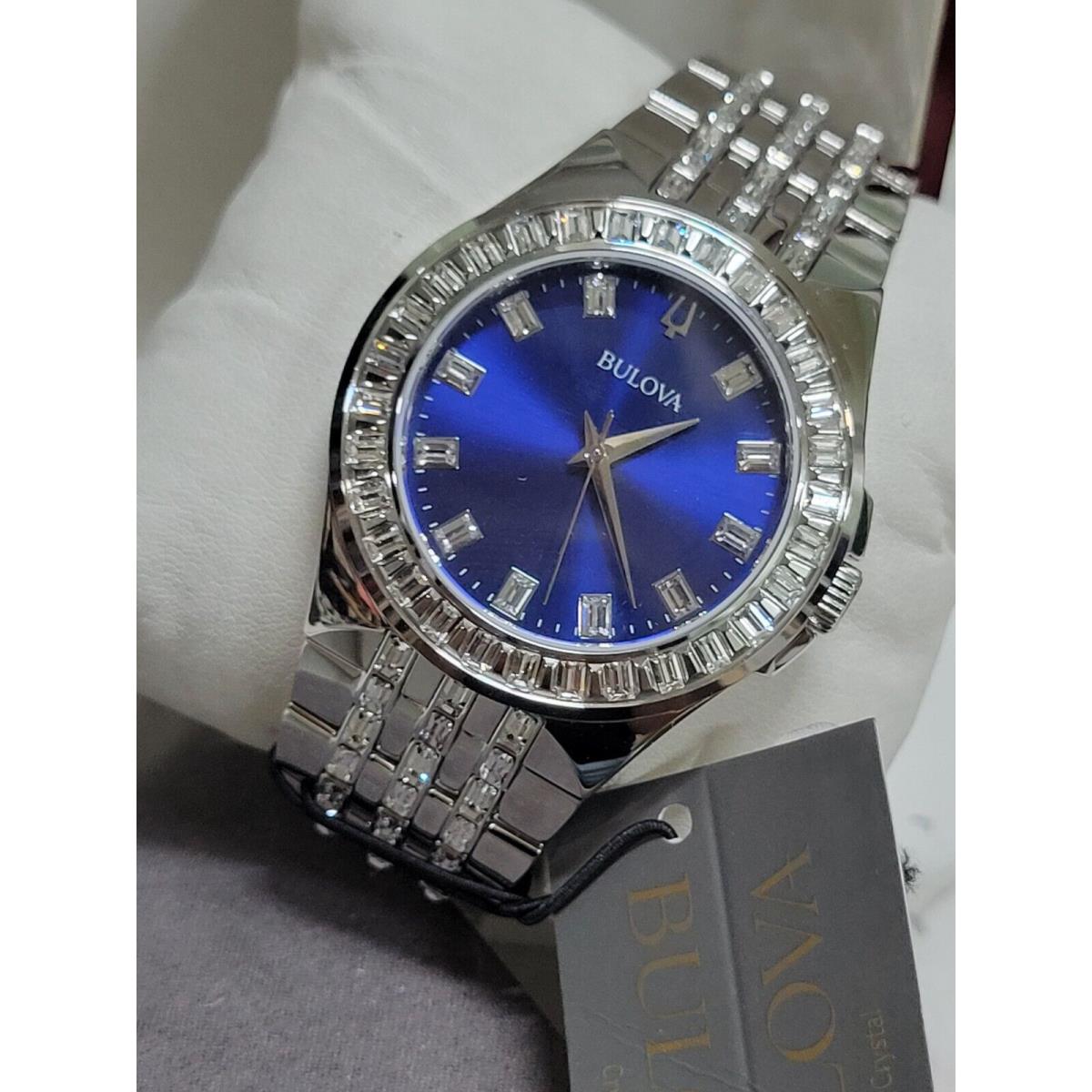 Bulova 96A254 Men`s Blue Watch - Dial: Blue, Band: Silver, Bezel: Silver