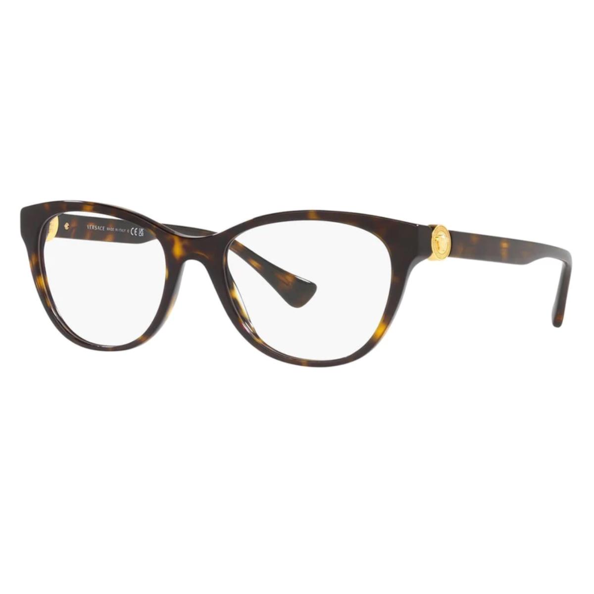 Versace Cat Eyes Eyeglasses Mod. 3330 108 55-19 145 Large Tortoise Gold Frames