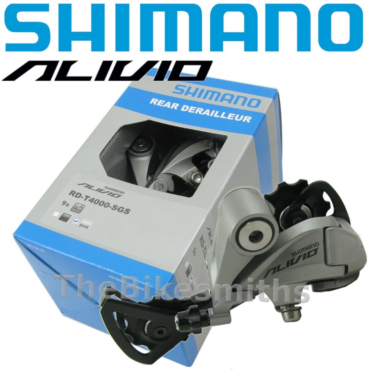 Shimano Alivio RD-T4000 Sgs 9 Speed Bike Rear Derailleur - Silver / Black