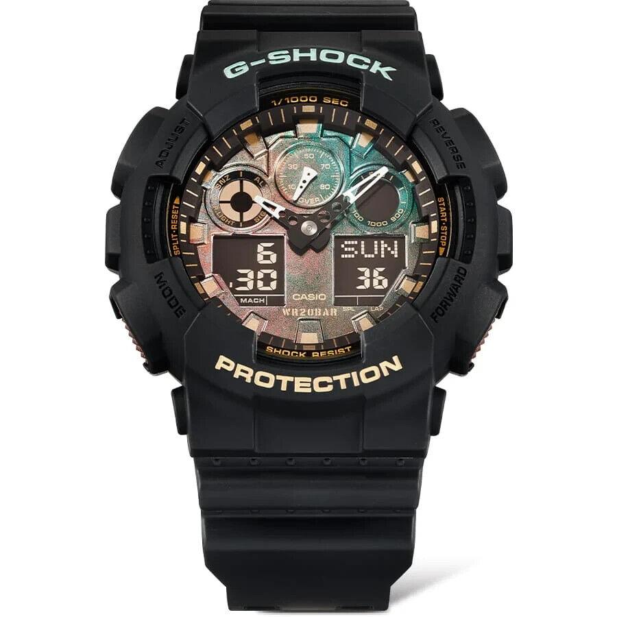 Casio G-shock Ana-digital Rusted Metal Black Resin Strap Watch GA100RC-1A