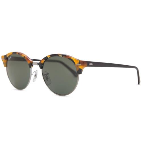 Ray-ban Unisex Clubround Classic Tortoise Sunglasses RB4246 1157 - Frame: Tortoise, Lens: Green