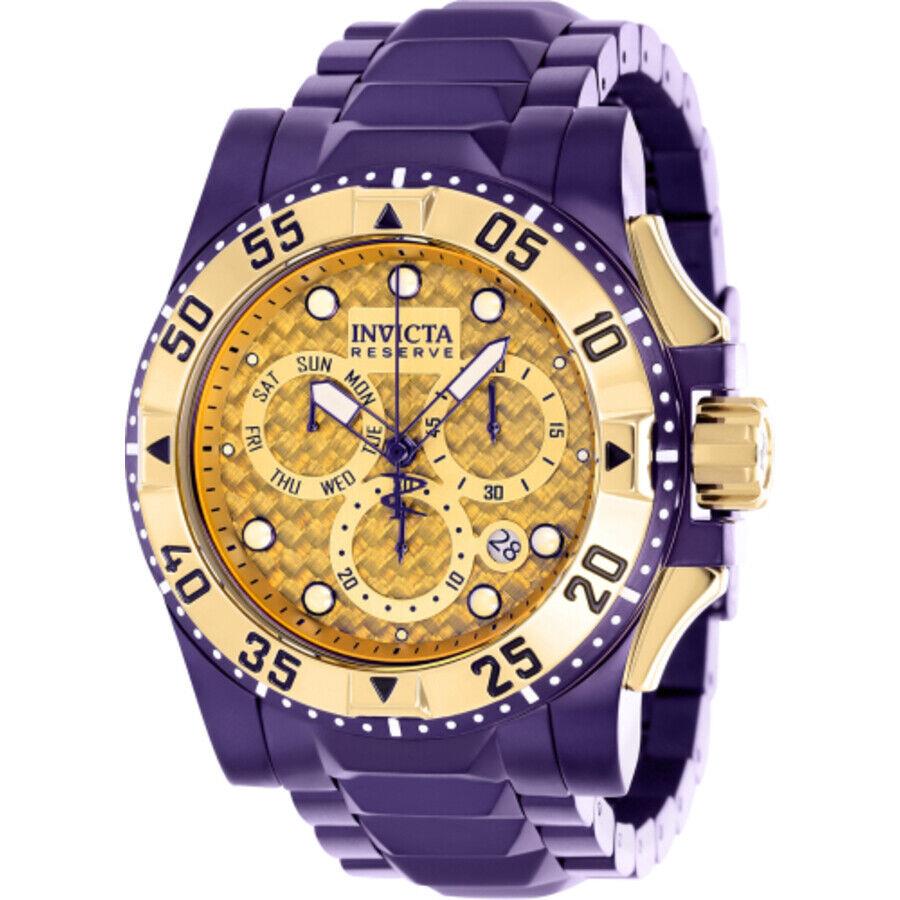 Invicta Reserve Chronograph Quartz Gold Dial Men`s Watch 38337