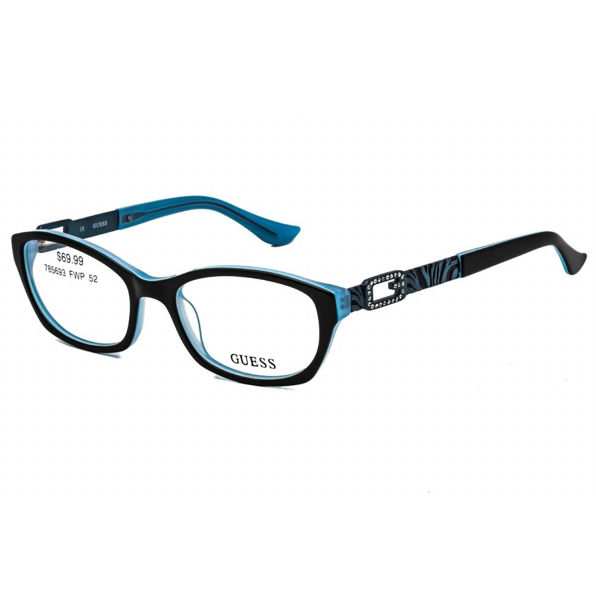 Guess GU2287 BL Rectangle Shiny Black Eyeglasses