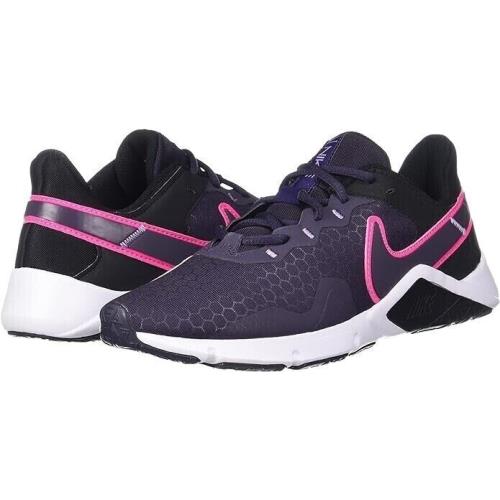 Nike Legend Essential 2 Women`s Workout Shoes 12 CQ9545-014 Black/purple/pink - Black