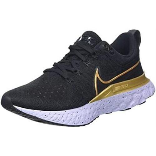 Nike Women`s React Infinity Run FK 2 Run Shoes Black/gold/grey 7.5 B Medium US - Black/Gold/Grey , Black/Gold/Grey Manufacturer