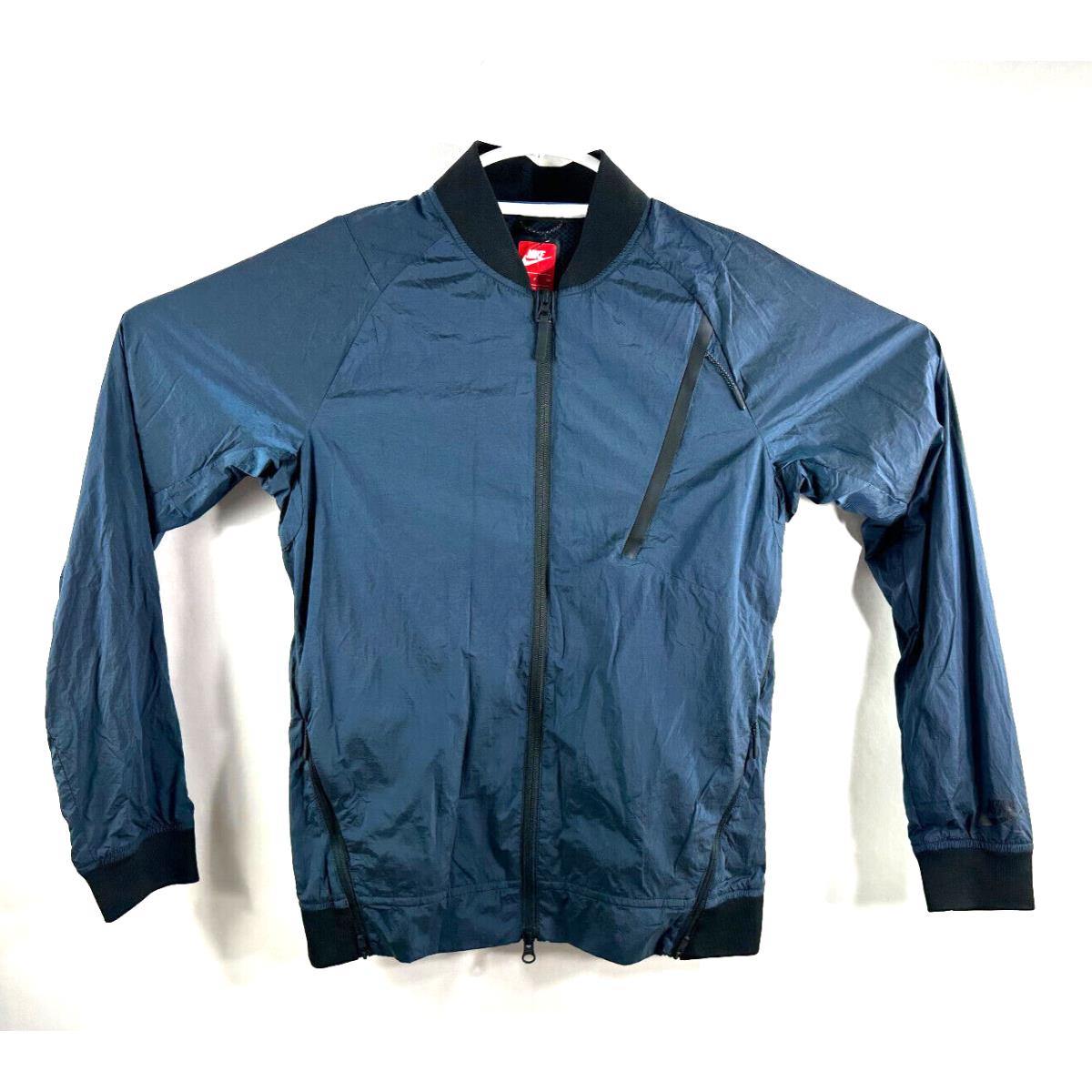 Nike Tech Hypermesh Varsity Jacket Industrial Blue Men`s Size Small 832190-457