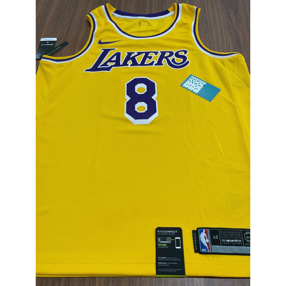 Nike Connect Nba Authentics Kobe Bryant 8 LA Lakers Jersey Yellow Purple 48 L