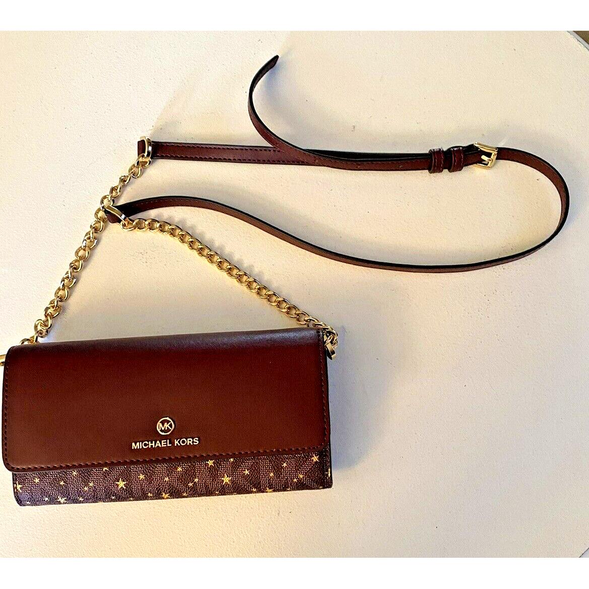 Michael Kors Crossbody/wallet 38F2GT9C7V Jetset Charm Merlot/gold Stars