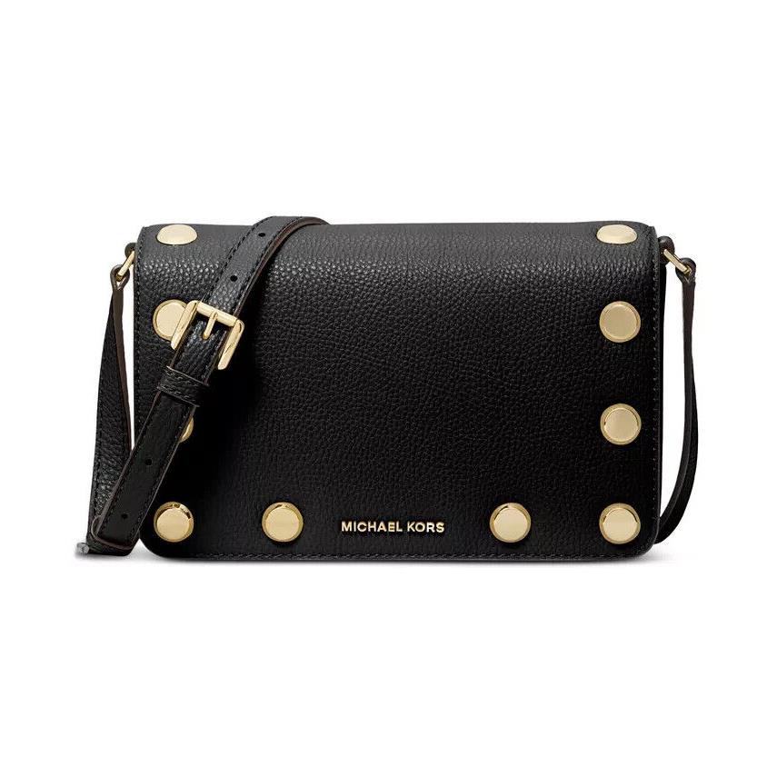 Michael Kors Signature Holly Small Flap Crossbody Bag Black/gold