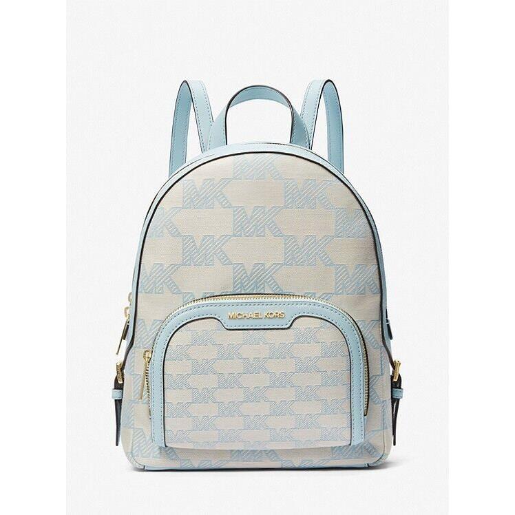 Michael Kors Jaycee Medium Logo Jacquard Backpack Vista Blue