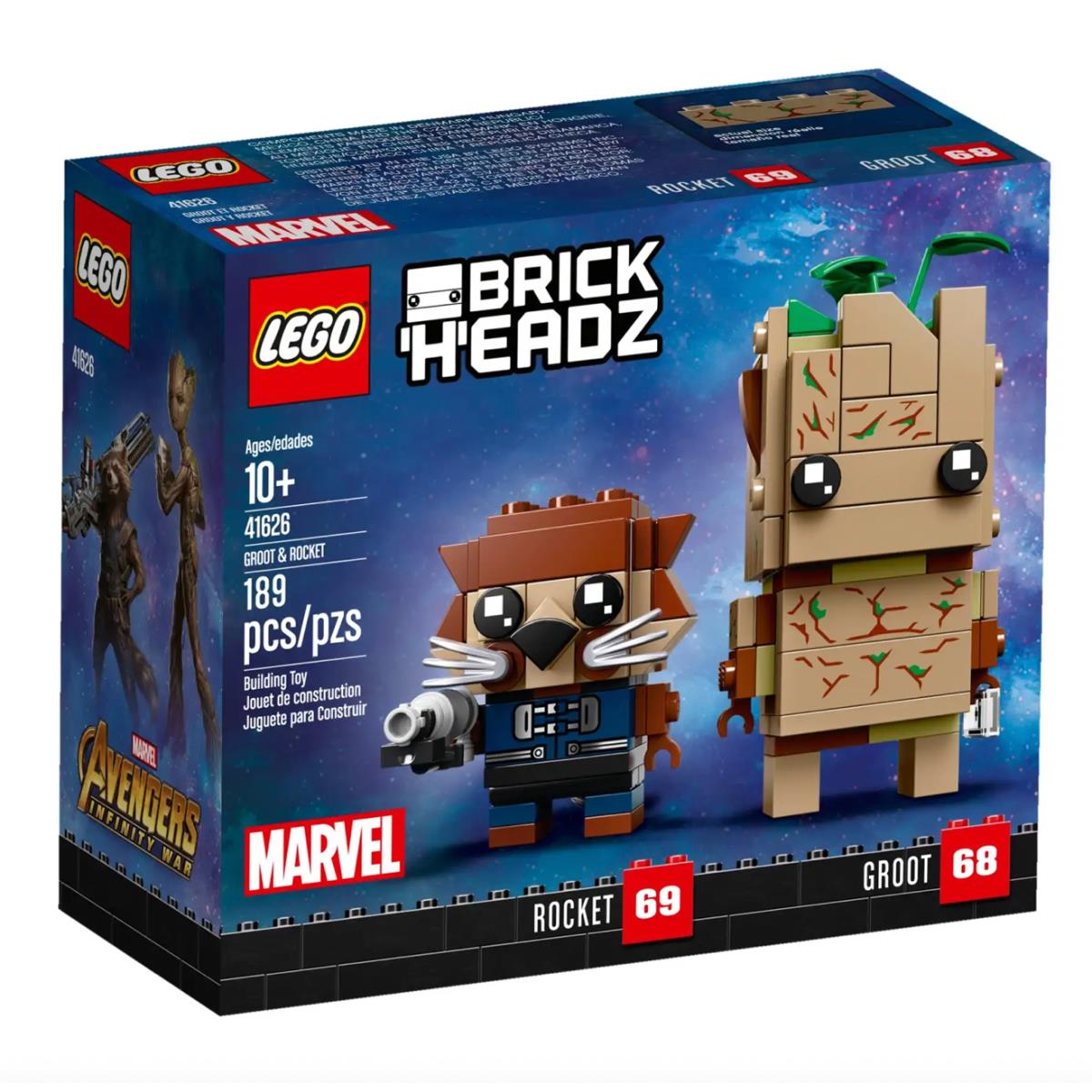 Lego 41626 Groot Rocket Brickheadz Marvel Guardians of The Galaxy 68 69