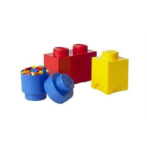 Lego Storage Brick 4-Piece Set Bright Red Blue Yellow