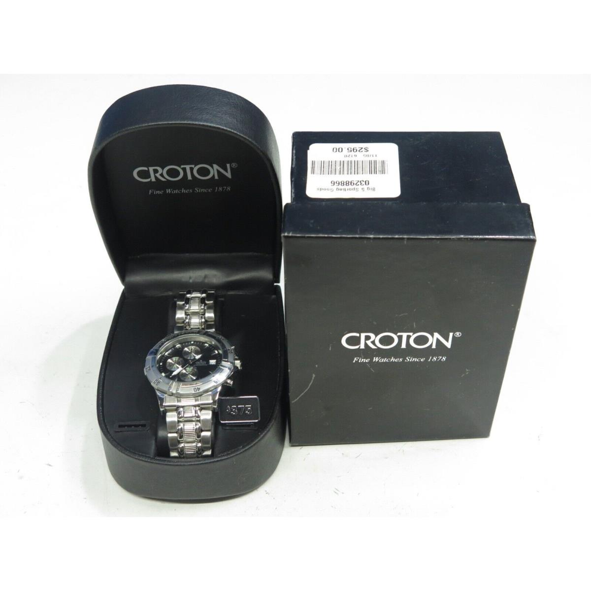 Croton Stainless Steel Men`s Chronograph Watch Needs Battery