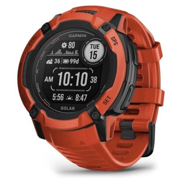 Garmin Instinct 2X Solar Rugged Gps Watch Flame Red 010-02805-11