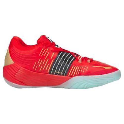 Puma Fusion Nitro Basketball Mens Red Sneakers Casual Shoes 195587-04 - Red