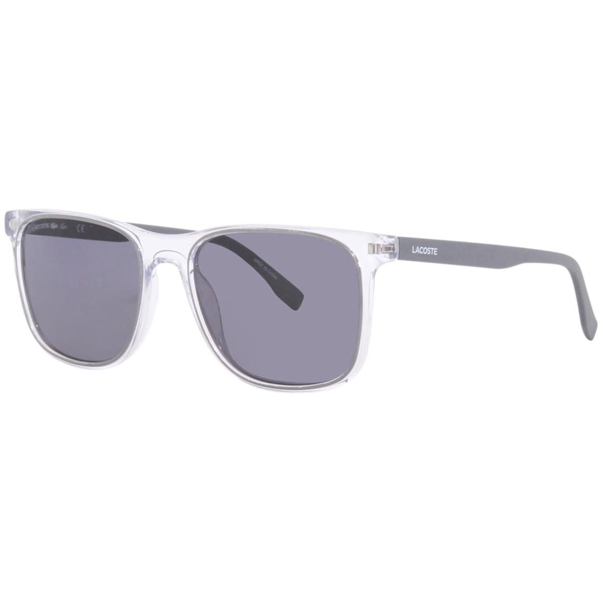 Lacoste L882S 057 Sunglasses Men`s Crystal-grey/grey Mirror Lenses Square 55mm