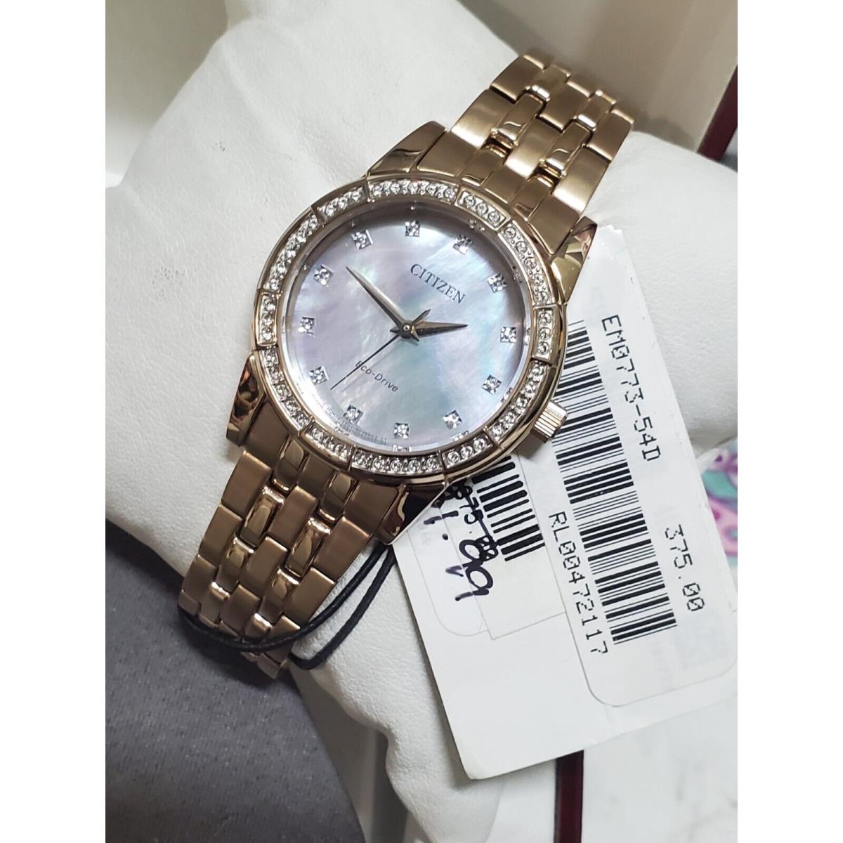 Citizen Eco-drive Silhouette Rose-gold Women`s Watch - EM0773-54D Msrp: