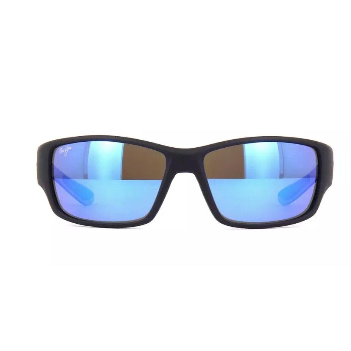 Maui Jim Local Kine Soft Black Polarized Blue Glass Sunglass B810-53B - Frame: Black, Lens: Blue