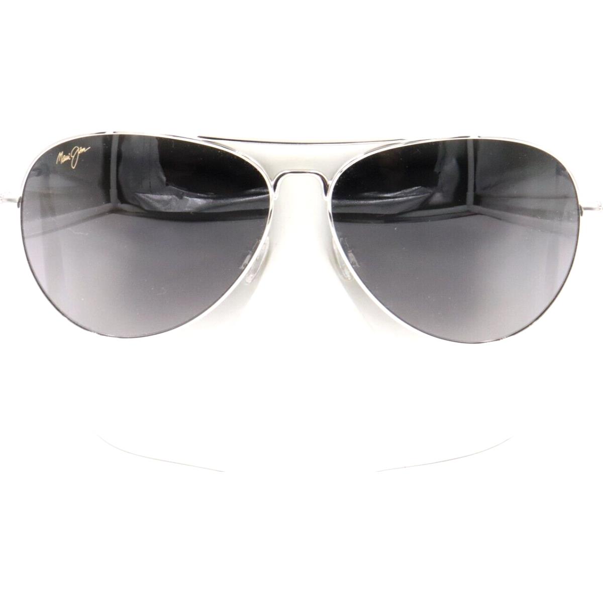 Maui Jim Silver Mavericks Neutral Gray Aviator Sunglasses GS264-17