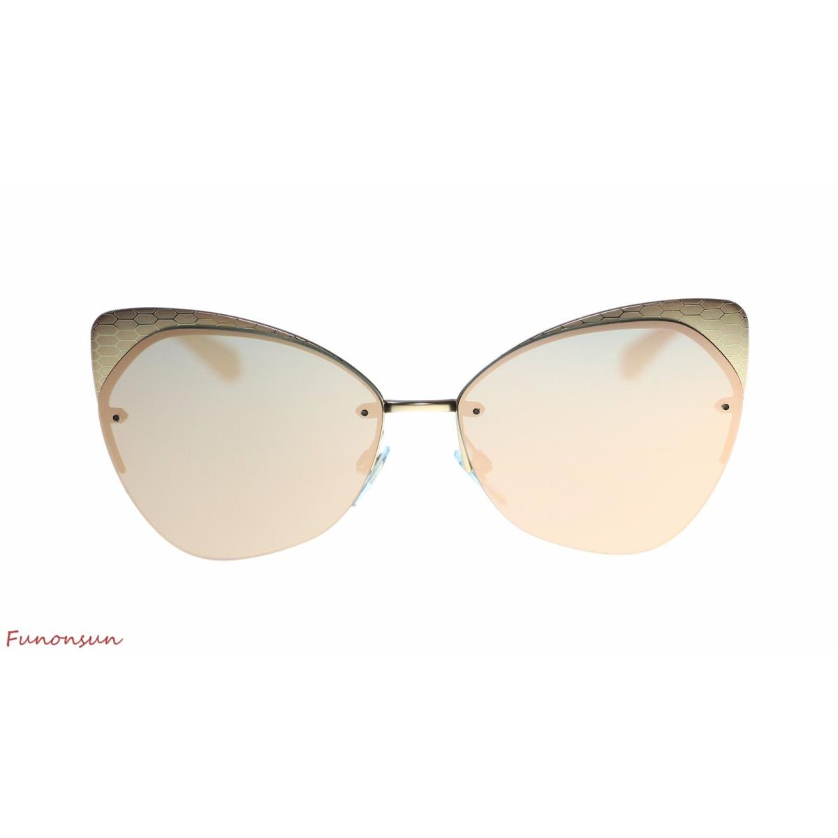 Bvlgari Women`s Round Sunglasses BV6096 20134Z Matte Pink Gold/gold Lens 58mm