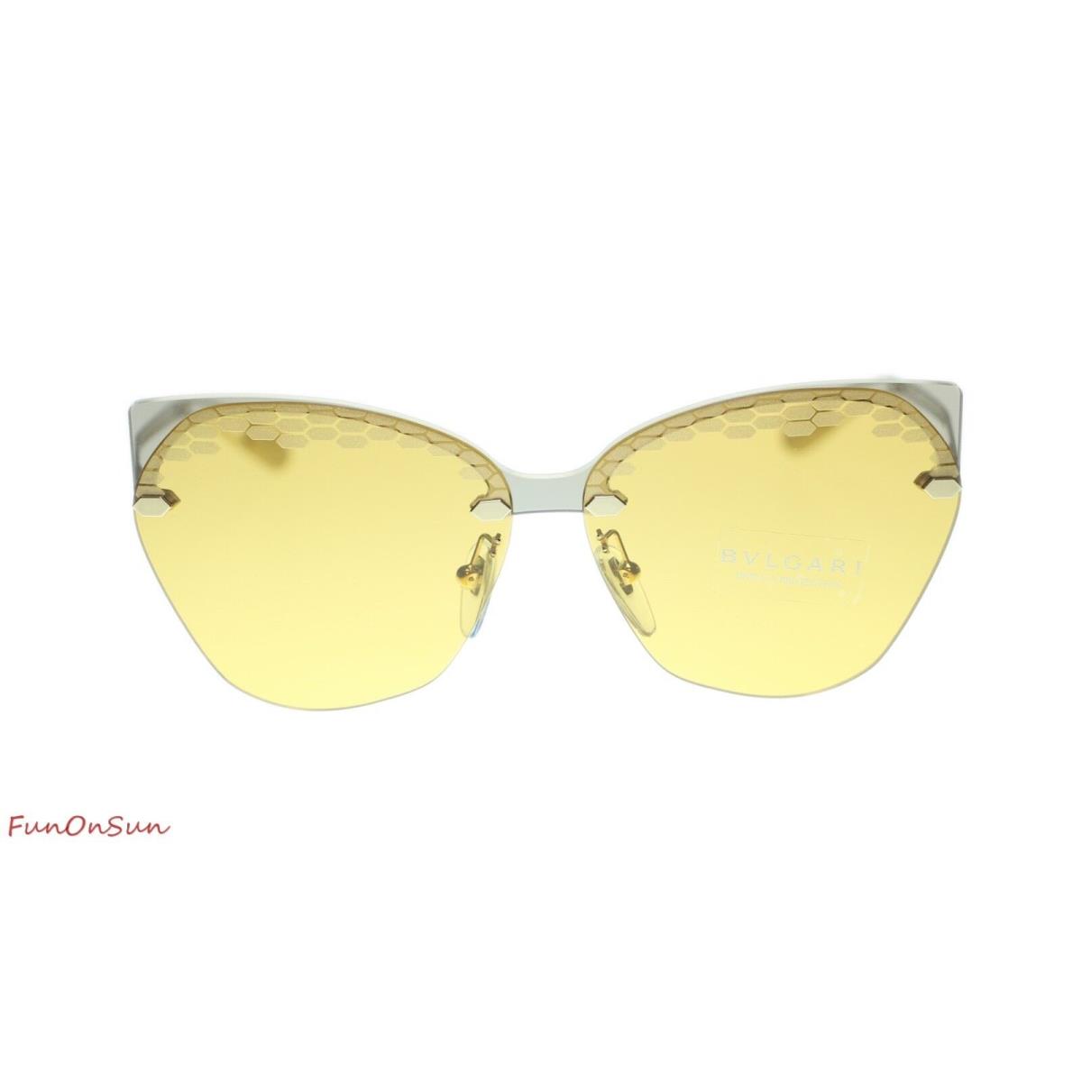 Bvlgari Designer Sunglasses BV6107 204985 Taupe Transparent/yellow Lens 62mm