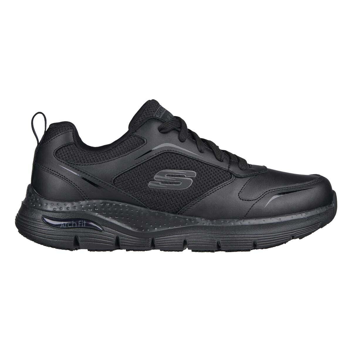 Skechers Mens 200073 Arch Fit Slip Resistant Leathol Black Work Shoes