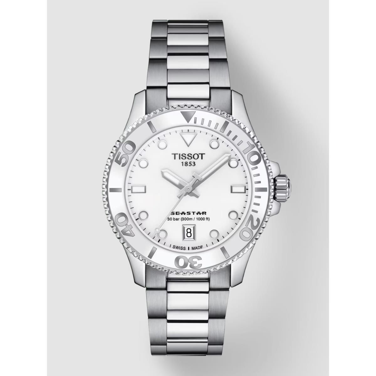 Tissot Seastar 1000 White Dial Stainless Steel Bracelet Watch T120.210.11.011.00