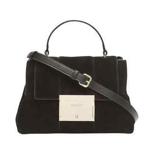 Dkny Adam Black Leather Top Handle Satchel Bag Handbag