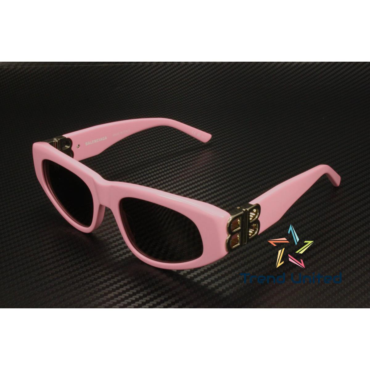 Balenciaga BB0095S 013 Cat Eye Pink Silver Grey 53 mm Women`s Sunglasses