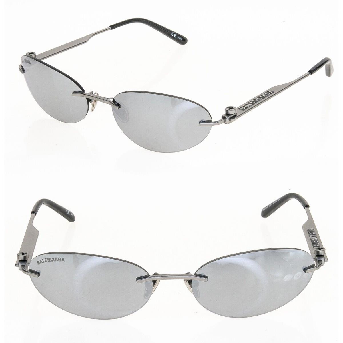 Balenciaga Glasant 0179 Ruthenium Silver Mirrored Fashion Sunglasses