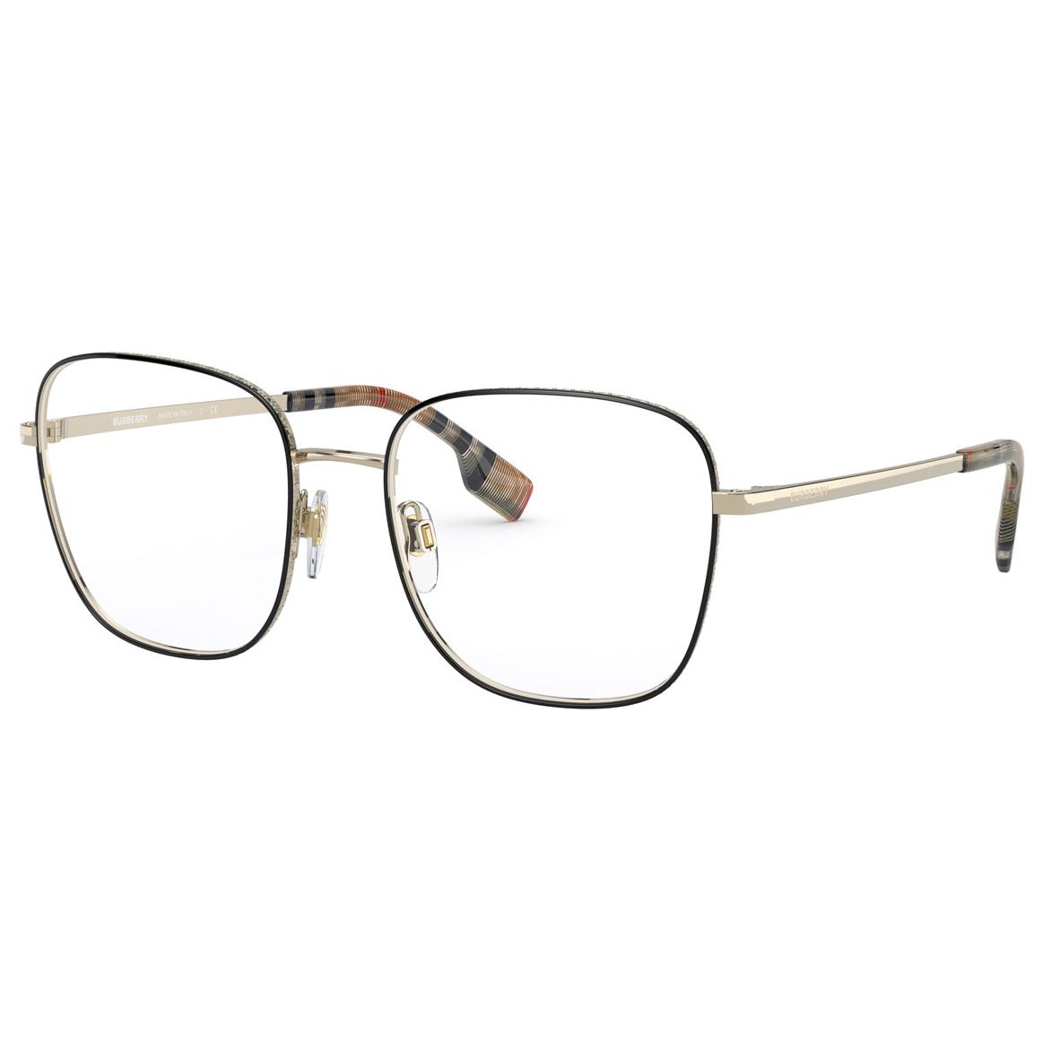 Burberry BE1347 1109 Pale Gold/black Square Women`s Eyeglasses