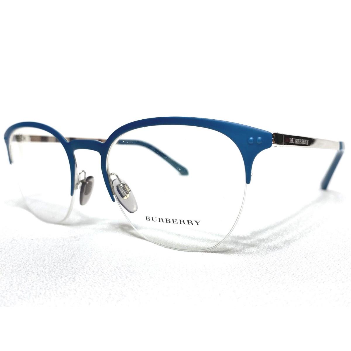 Burberry BE1327 1275 Mens Silver/matte Blue Square Eyeglasses Frames 53/20