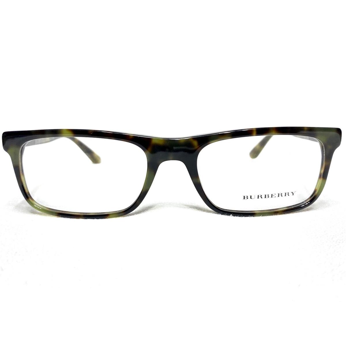 Burberry BE2240 3280 Mens Green Havana Rectangle Eyeglasses Frames 53/18 140