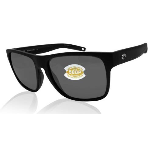 Costa Del Mar Sunglasses Spearo XL Black Gray 580 Plastic Polarized Lens