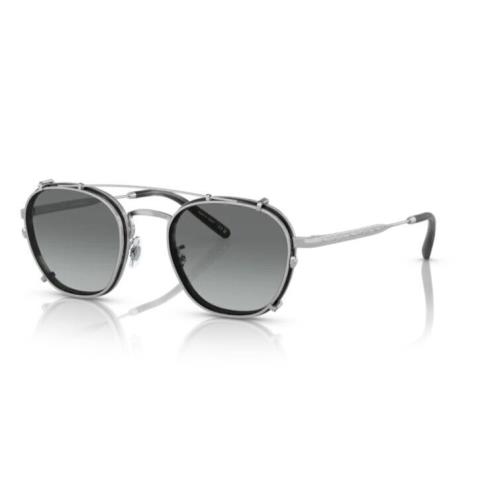Oliver Peoples 0OV1316TM Lilletto 524111 Silver Charcoal Eyeglasses with Clip-on - Frame: Silver Charcoal, Lens: Light Grey