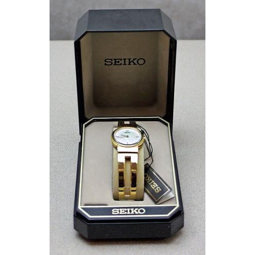 Ladies Seiko Gold Bracelet Watch with Pearl Face