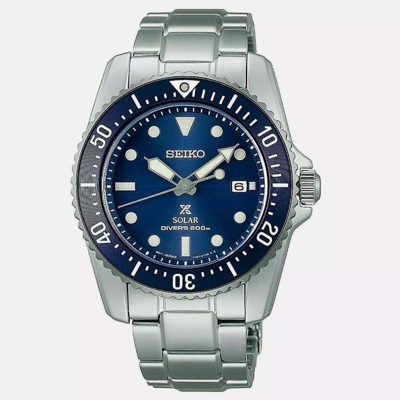 Seiko Prospex Sne585 Solar Blue Dial Stainless Steel Mens Watch - Dial: Blue, Band: Silver, Bezel: Blue