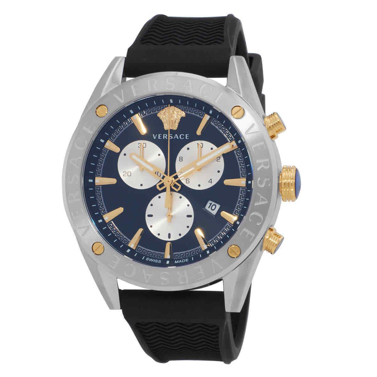 Versace V-chrono Chronograph Quartz Black Dial Men`s Watch VEHB00119