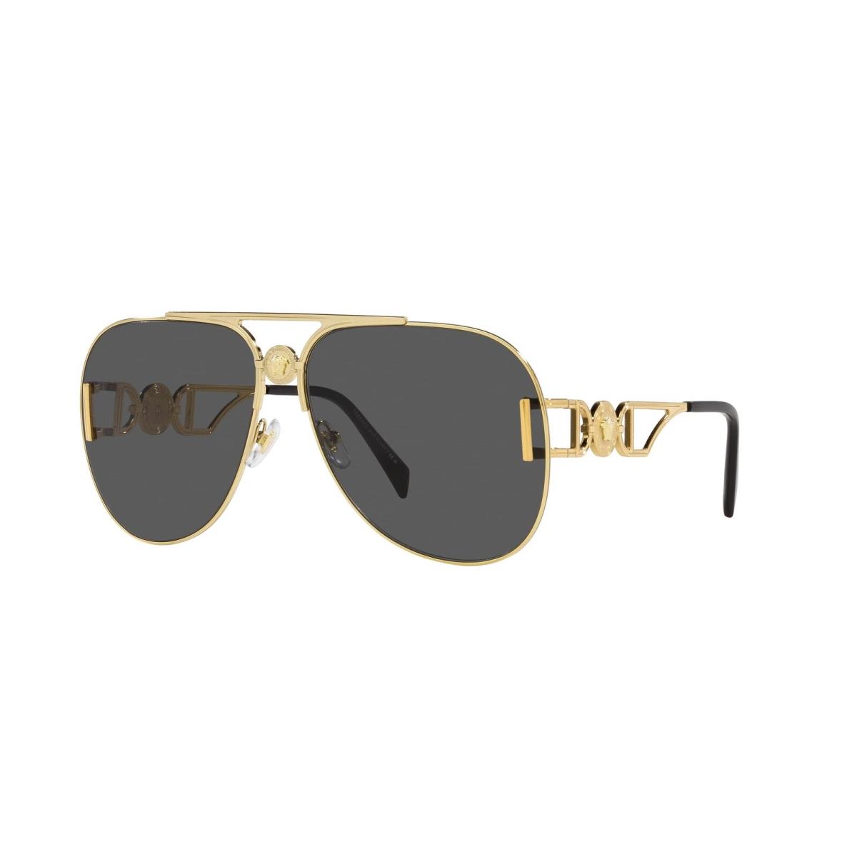 Versace Sunglasses VE2255 100287 63mm Gold / Dark Grey Lens