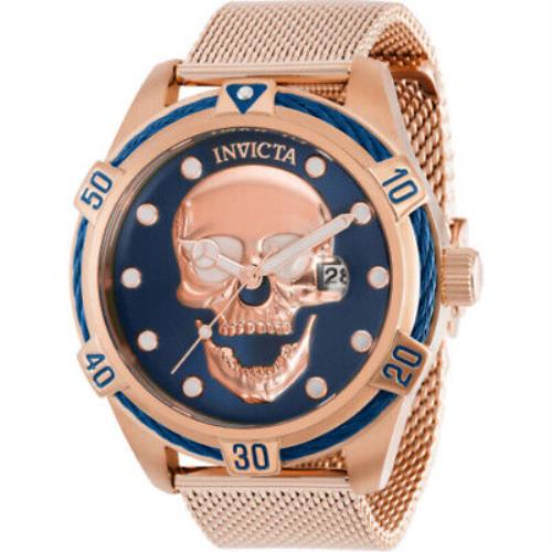 Invicta Bolt Skull Quartz Blue Dial Men`s Watch 37444