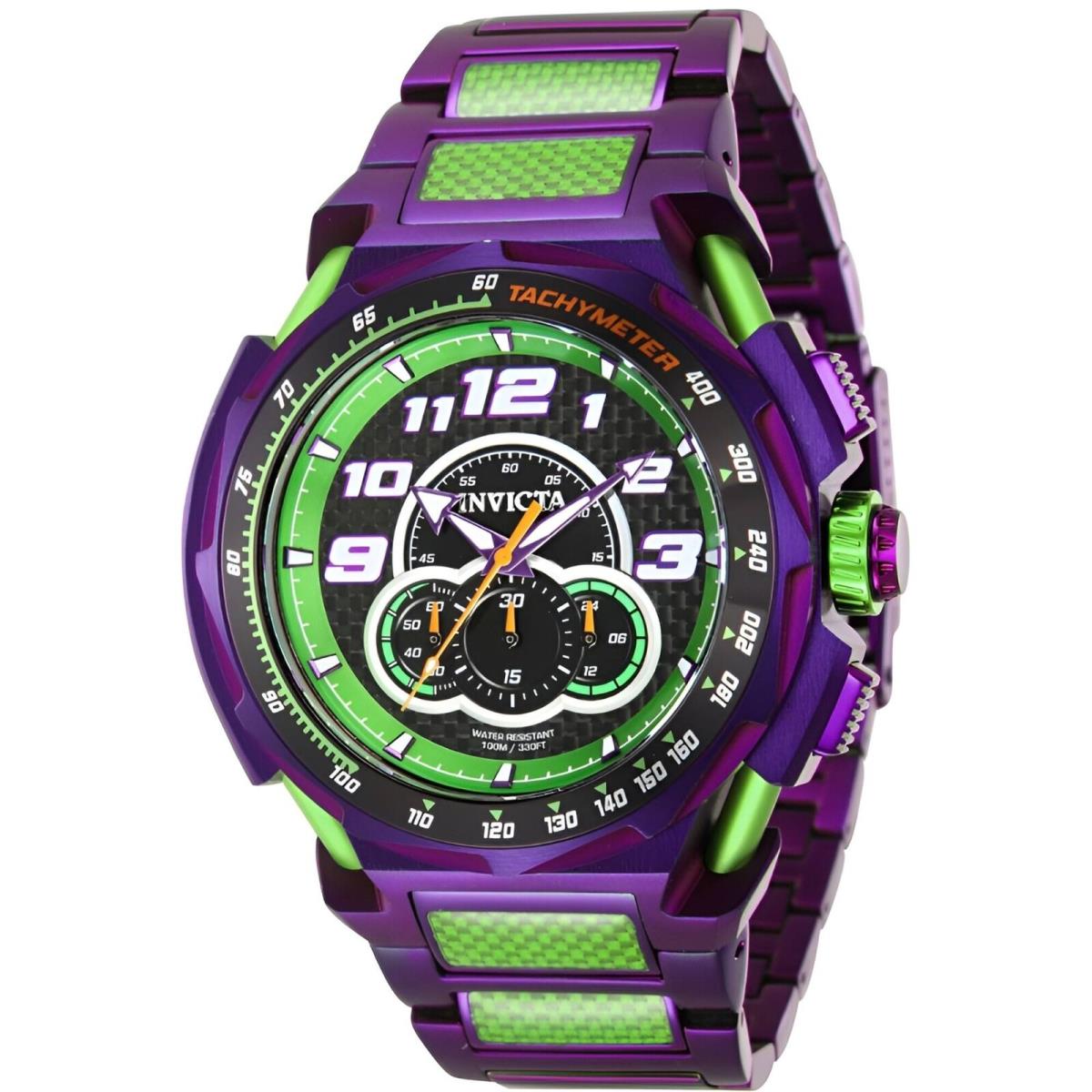 Invicta Men`s Watch S1 Rally Chronograph Quartz Green and Purple Bracelet 43790