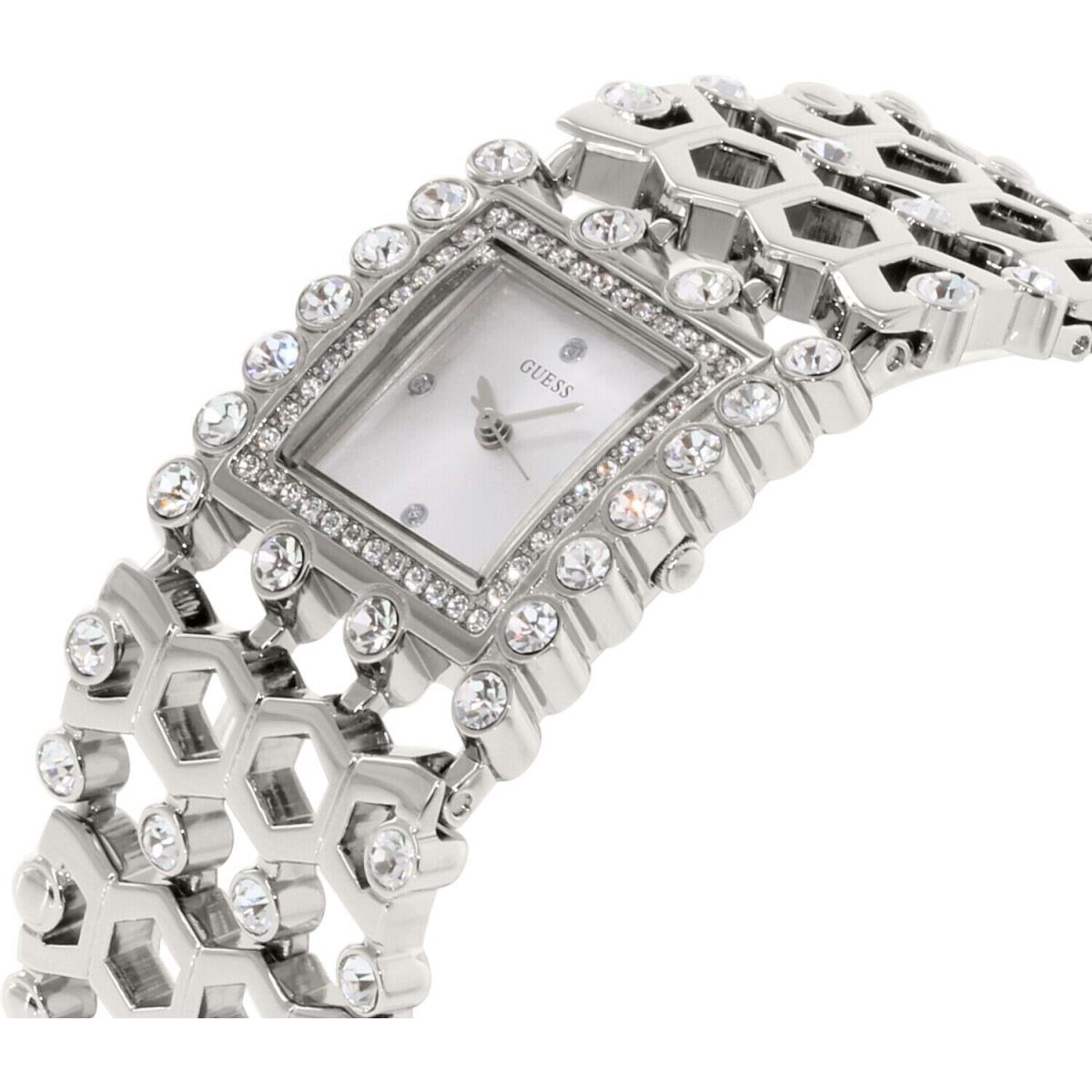 Women`s Guess S/s Bangle Style Watch Silver-tone Band Silver Dial U0574l1