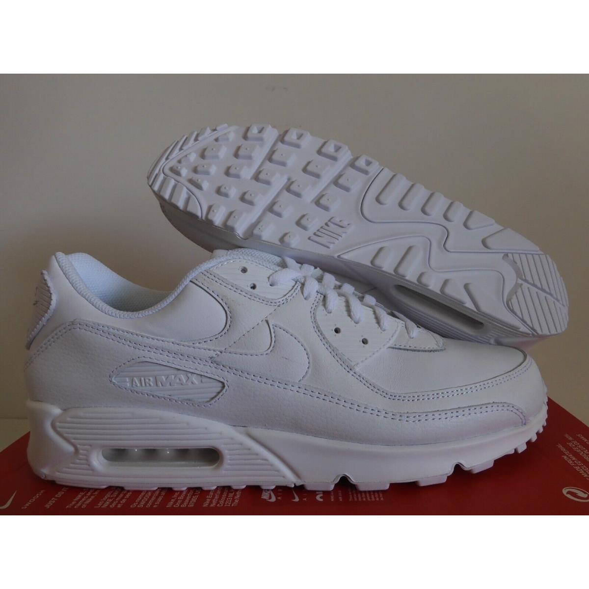 Nike Air Max 90 Ltr Leather Triple White White-white-white SZ 15 CZ5594-100 - White