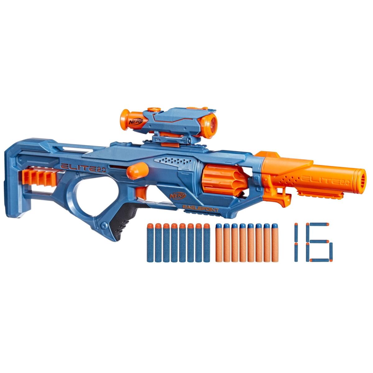 Nerf Elite 2.0 Eaglepoint RD-8 Dart Blaster w/16 Nerf Darts Kids Toys Age 8 Up