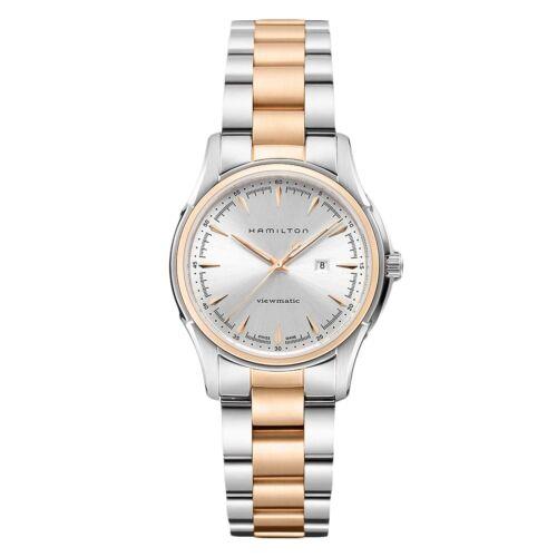 Hamilton Women`s Watch Jazzmaster Viewmatic Auto Two Tone Bracelet H32305191 - Silver Face, Silver Dial, Silver Band