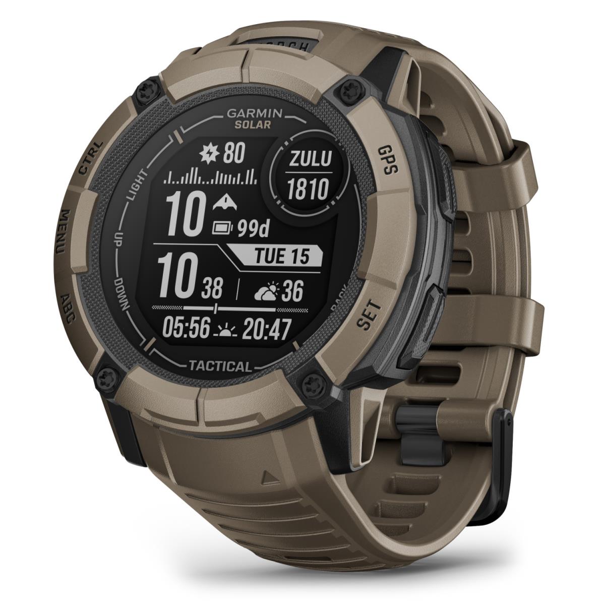 Garmin Instinct 2X Solar Tactical Gps Rugged Smartwatch Coyote Tan